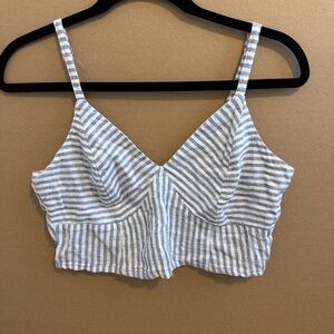 Universal Thread Blue and White Striped Top